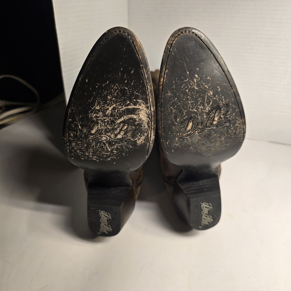 Dan Post Womens Leather Western Cowboy Boots Brown‎ Distressed Size 6.5 M - Picture 6 of 8